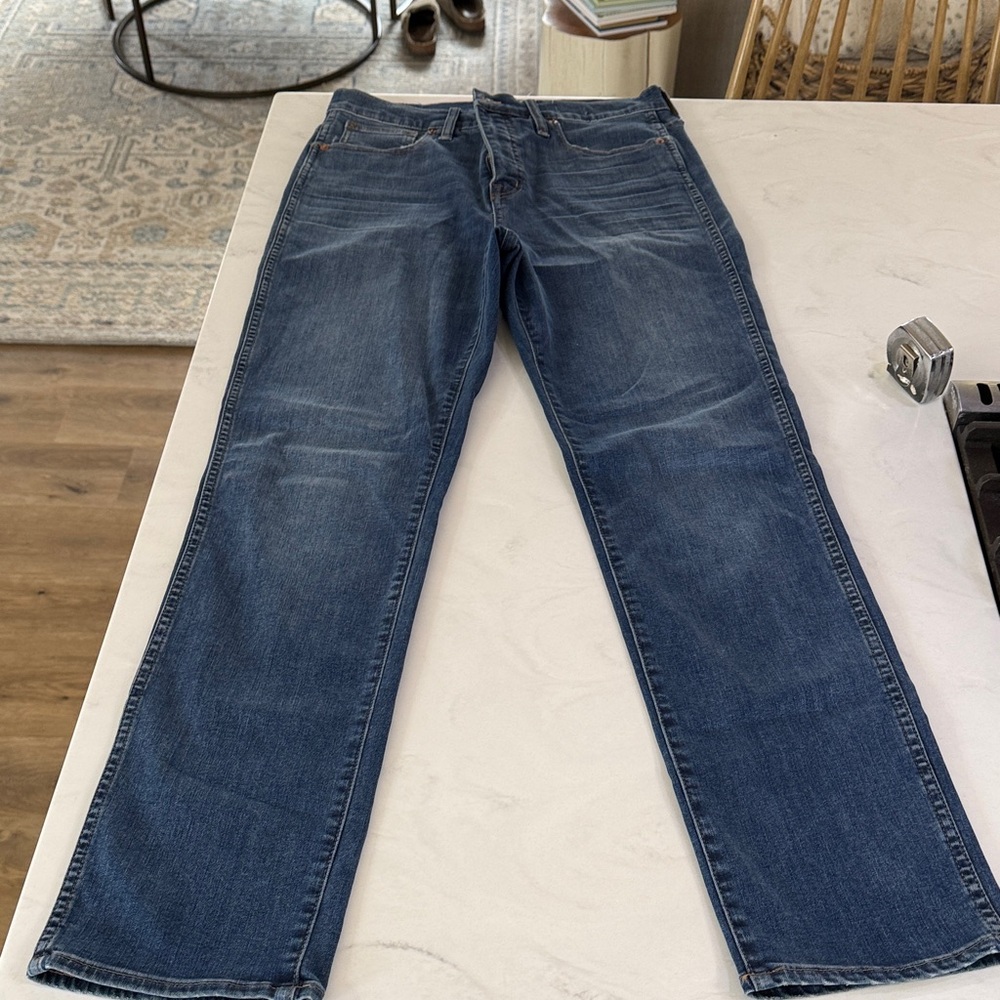 Madewell stovepipe jeans medium wash full length stretch